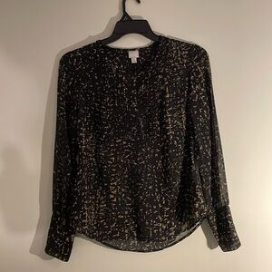 Ladies Converse Black blouse Top with gold flakes medium